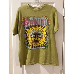 Sublime Sun Graphic T-Shirt Green Medium Band Music Concert Tee